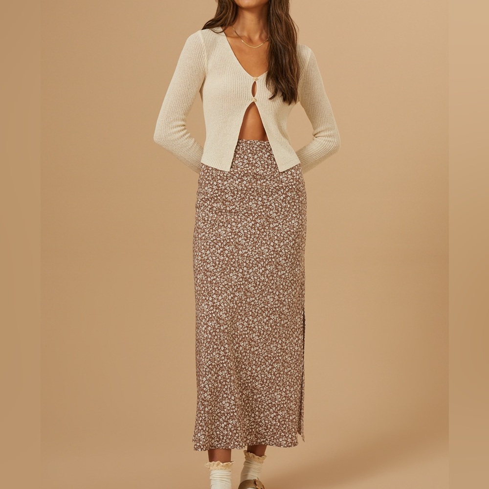 Altar’d state Floral midi skirt